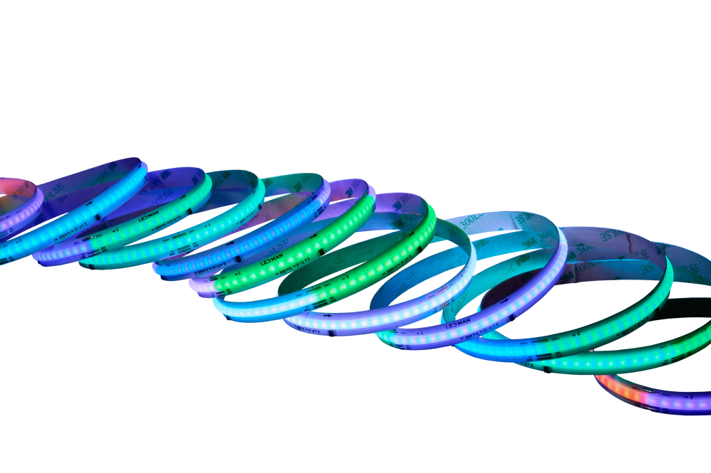 Светодиодная лента, многоцветная, COB RGB SPI, 12W