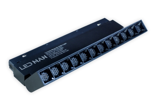 LED MAN, MAGNETIC Foldable Grille Light, 12W, 3000K, 220mm, Черный