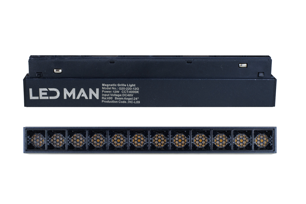 LED MAN, MAGNETIC Grille Light, 12W, 4000K, 220mm, Черный