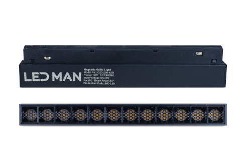 LED MAN, MAGNETIC Grille Light, 12W, 3000K, 220mm, Черный