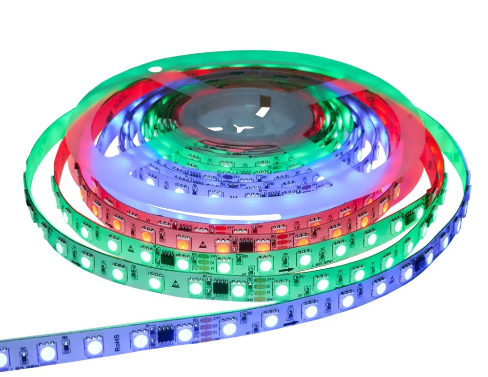 Лента PRO+, RGB MAGIC SPI, 22.8вт/м, 120д/м, 24В,  10мм, 5м/кат