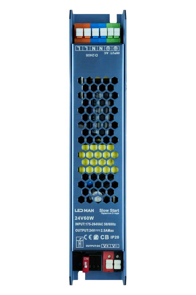 Блок питания, 60Вт 24В, SLOW START