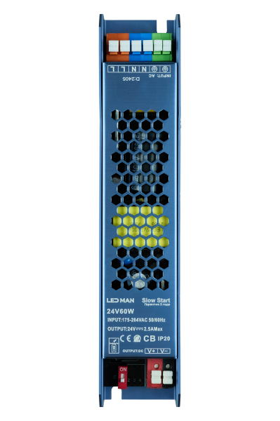 Блок питания, 60Вт 24В, SLOW START