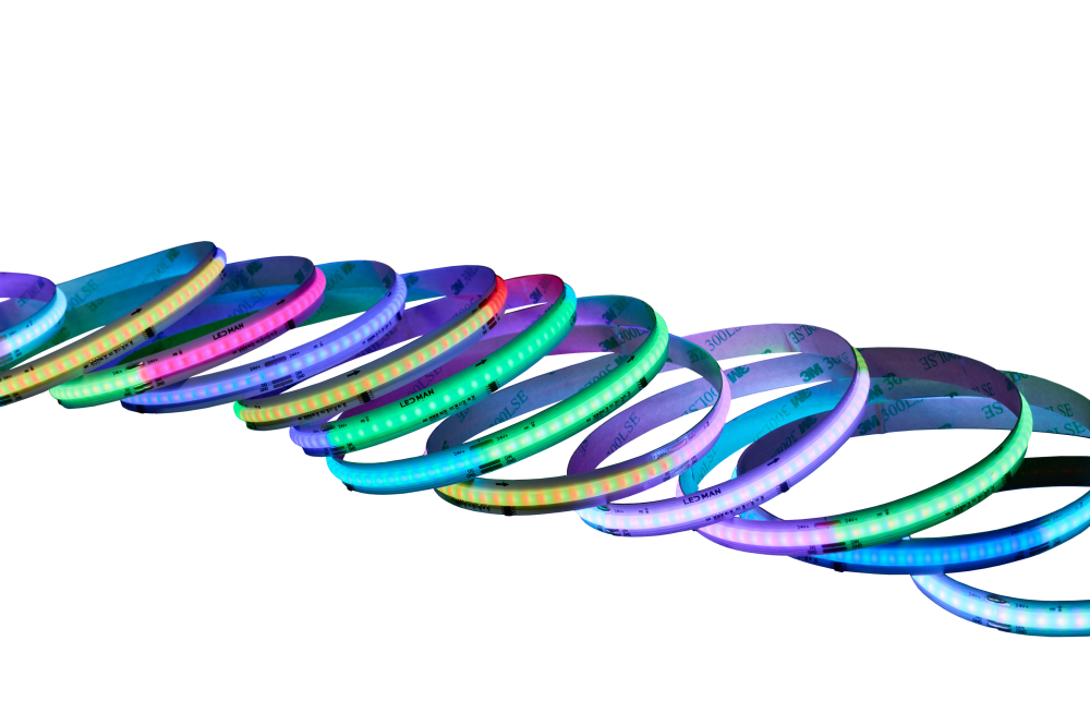 Светодиодная лента, многоцветная, COB RGB SPI, 12W
