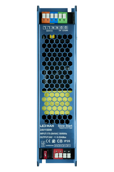 Блок питания, SLOW START, 150W, 24V