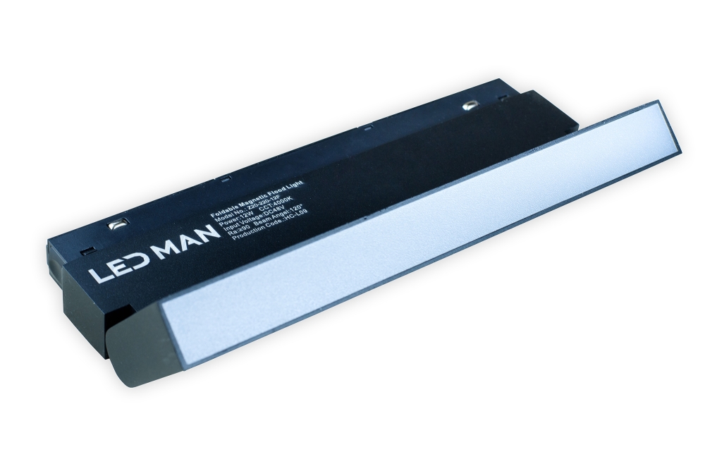 LED MAN, MAGNETIC Foldable Flood Light, 12W, 3000K, 223mm, Черный