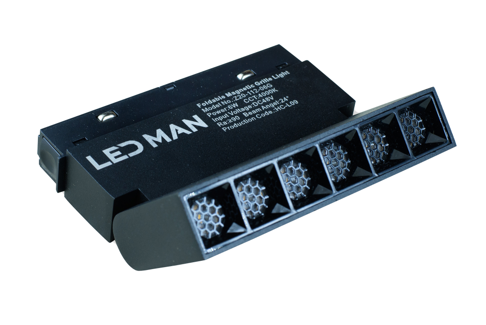 LED MAN, MAGNETIC Foldable Grille Light, 6W, 4000K, 112mm, Черный