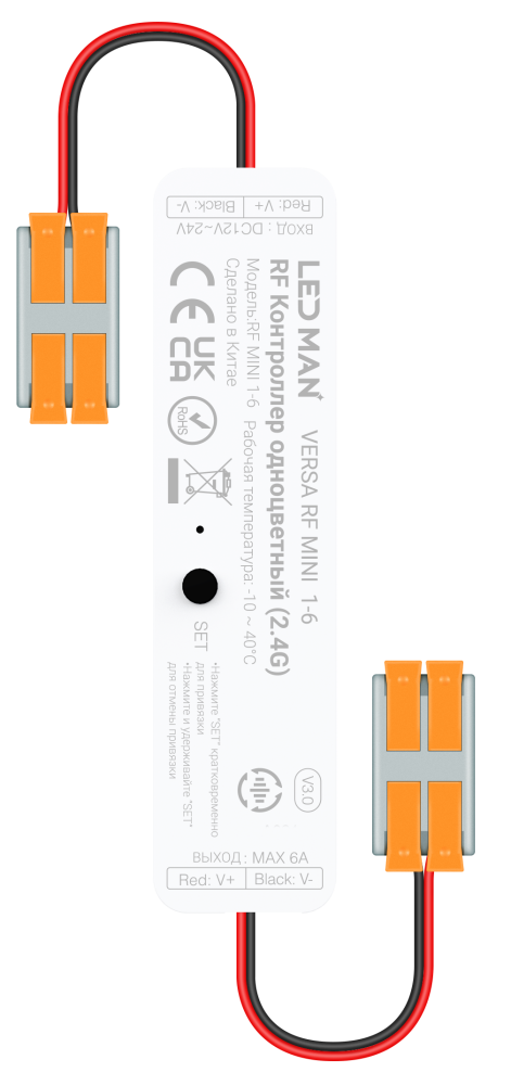 Контроллер RF MINI 1-6, одноцветный, 12-24V, 6A, 2.4Гц