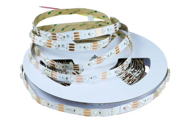 LED MAN,  Лента св/д LENS, 9,6*2=19.2вт/м, 12*2д/м, 24В, 165°, CCT 2700+6800K, 3М 9495, 15мм, CRI>97, 10м/кат