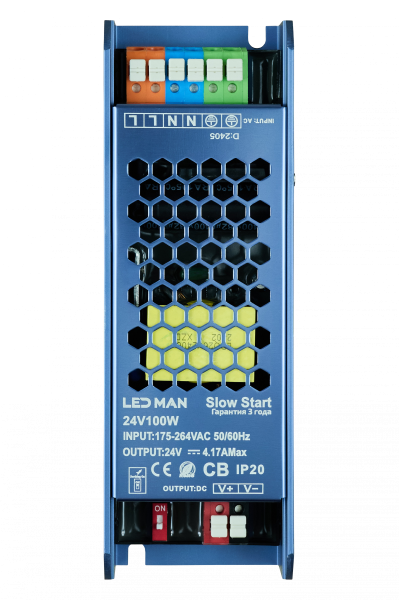 Блок питания, SLOW START, 100W, 24V