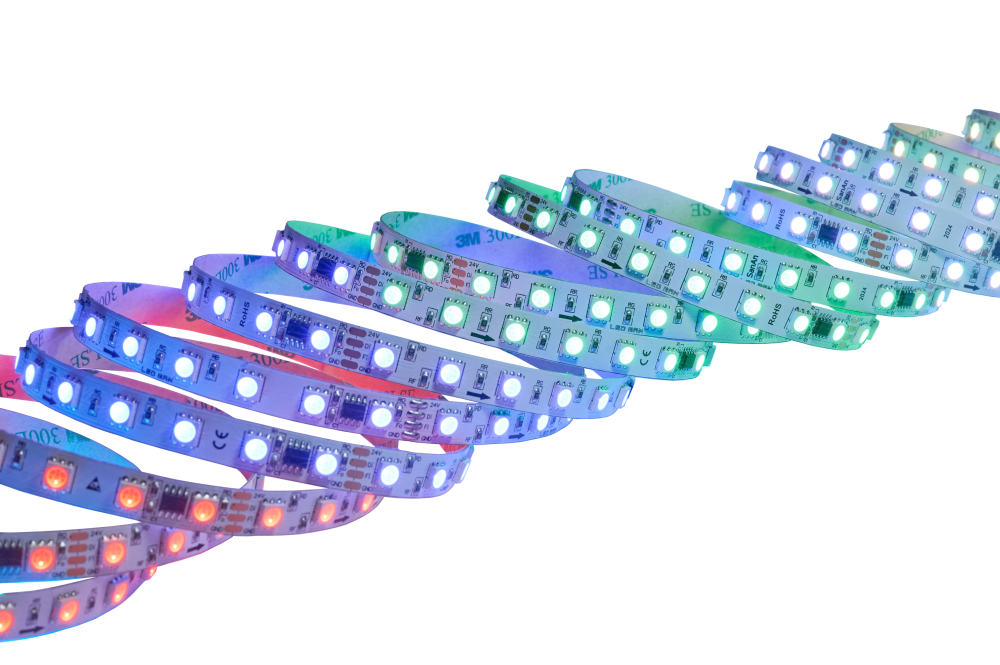 Светодиодная лента, многоцветная, RGB SPI, 14W, 70д/м